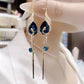 ✨Peacock tassel earrings