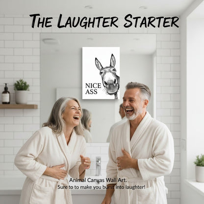 ⌛ Nur noch 3 Tage – 50 % auf alles! ⏰🏡Humorvolles Badezimmer-Wandbild – "Netter Hintern" Esel-Druck