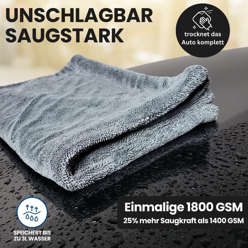 Weltweit saugstärkstes "Twisted" Trockentuch XXL mit 1800 GSM