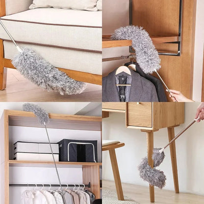 🧹Teleskop-Staubwedel mit flexiblem Mikrofaser-Kopf für Decken und schwer erreichbare Stellen
