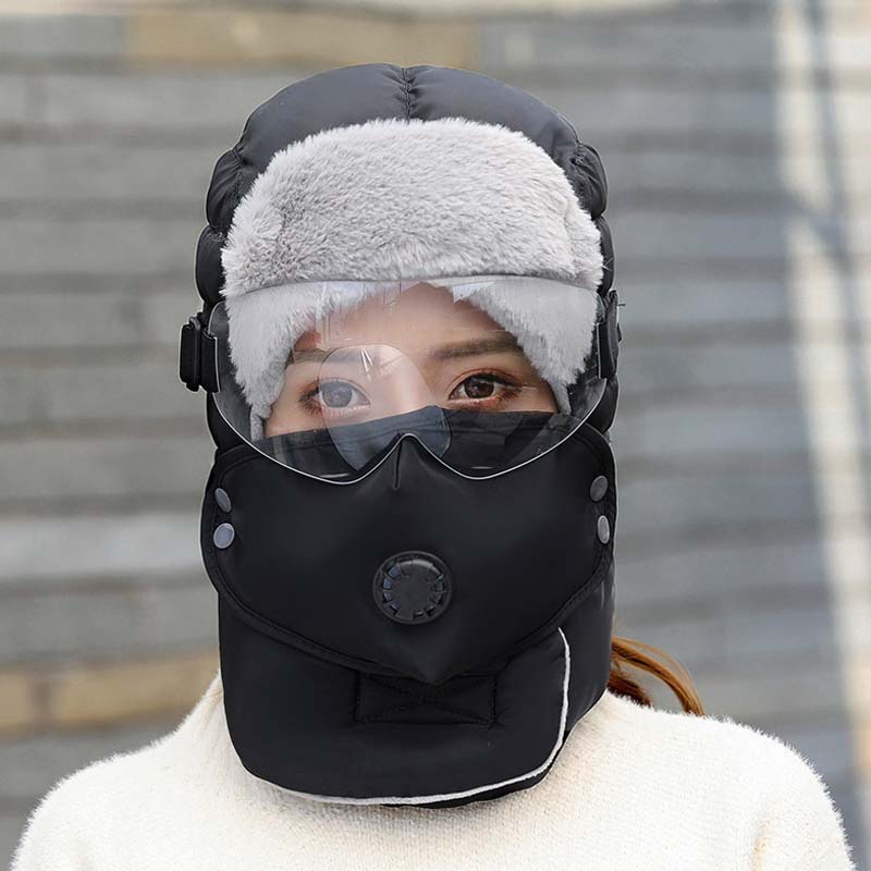 🎁Weihnachts-Sonderverkauf – 50 % Rabatt💝Thermische Kappe mit abnehmbarer Atemventilmaske
