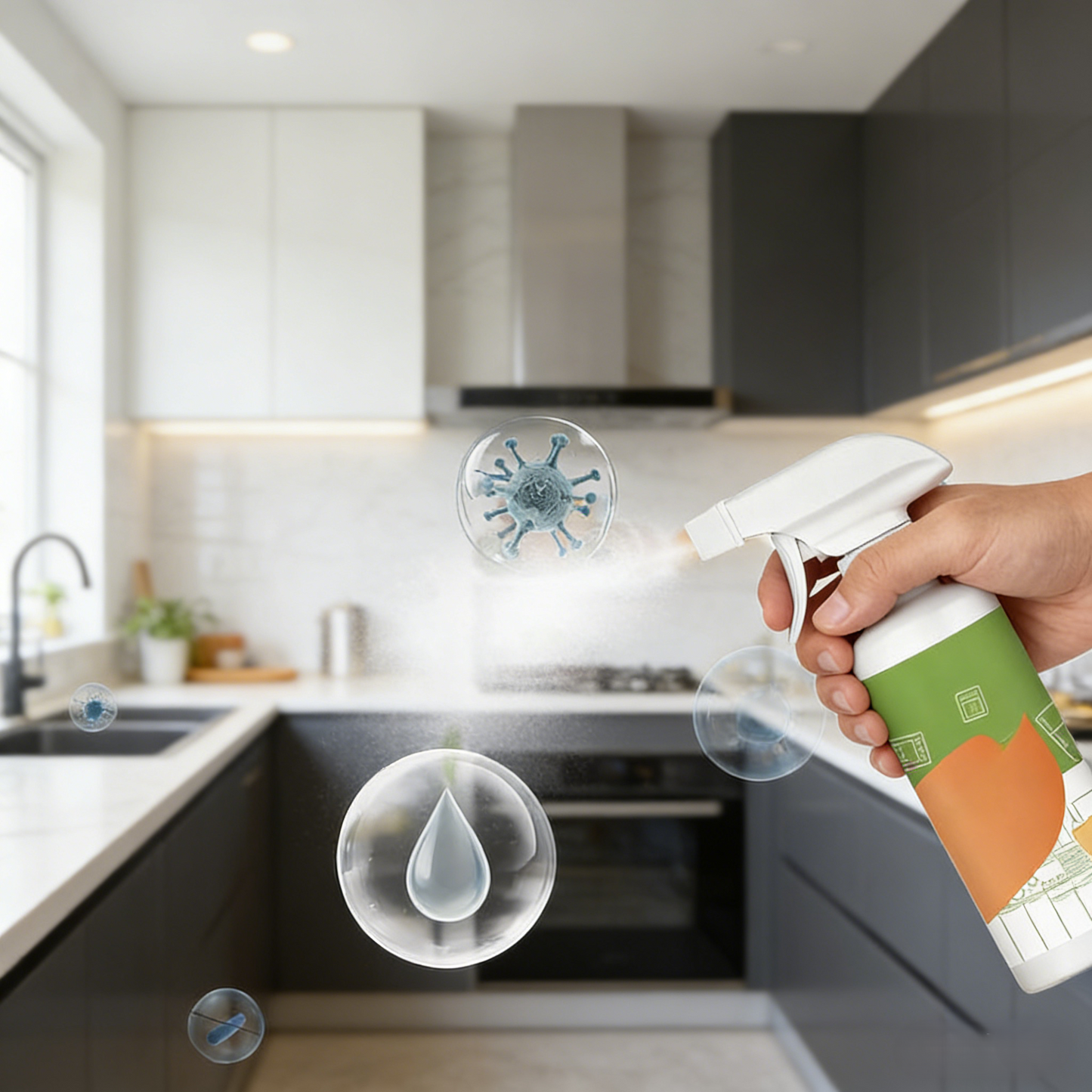 Multifunktionales Reinigerspray für Haushalt & Küche