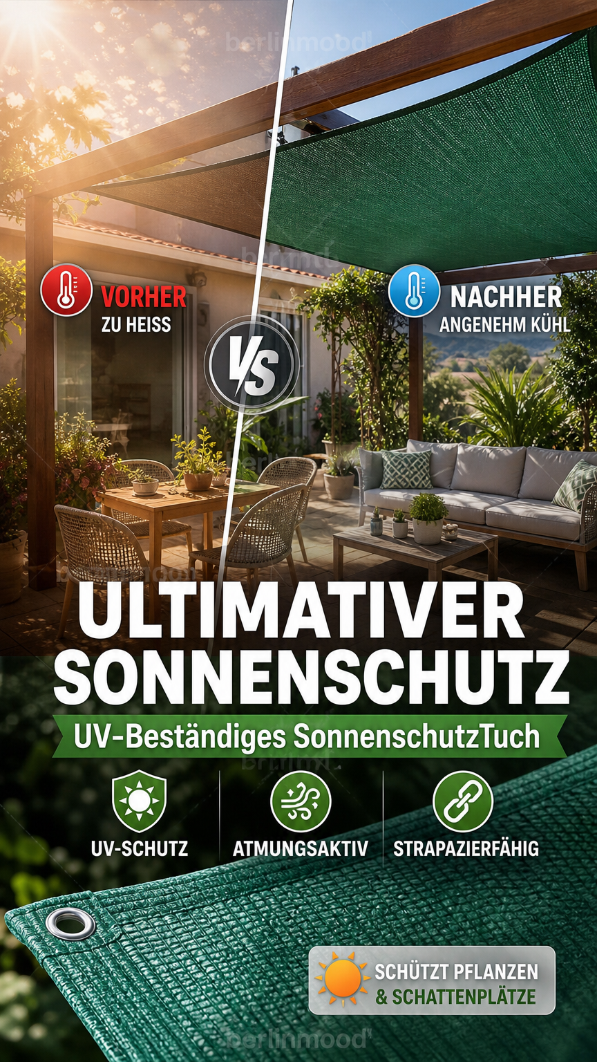 ☀️ UV-beständiger Sonnenschutzstoff 🌱 Für Pflanzen im Freien & Abdeckung