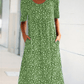 Lässiges Baumwollkleid mit U-Ausschnitt und Blumenmuster für Damen (8 Farben mit Taschen)