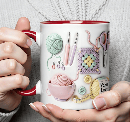 💥LETZTER TAG DES SALE – 50 % RABATT!!🏆Blitz-Sale⚡ Über 50.000 verkaufte Exemplare! Fast ausverkauft💥„Yarn Love“-Tasse, das perfekte Geschenk für Handarbeitsbegeisterte und kreative Köpf