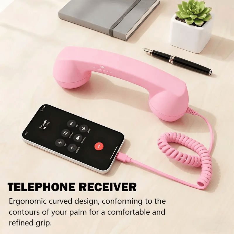🎄Weihnachtsangebot📞Retro-Telefonhörer für iPhone & Android – Vintage-Hörer mit Typ-C, HD-Mikrofon & Lautsprecher