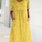 Lässiges Baumwollkleid mit U-Ausschnitt und Blumenmuster für Damen (8 Farben mit Taschen)