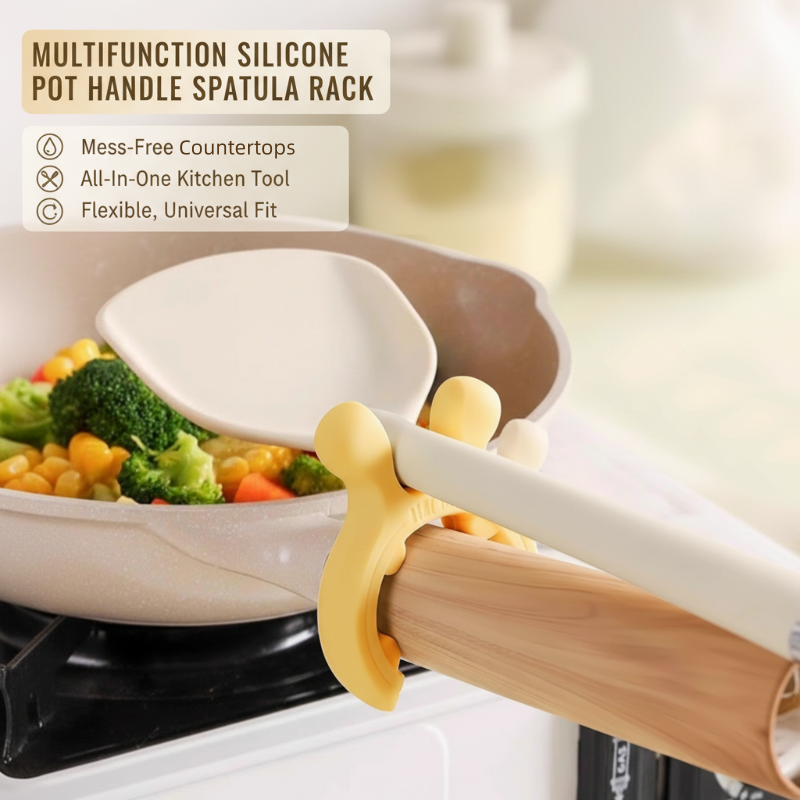 ✨ LETZTER TAG – KAUF 1, ERHALTE 1 GRATIS🔥Multifunktionales Silikon-Topfgriff-Pfannenwender-Gestell
