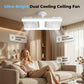 🌬️✨Deckenventilator mit Doppelkopf und LED-Licht – modernes Design mit Fernbedienung für Wohnzimmer & Schlafzimmer