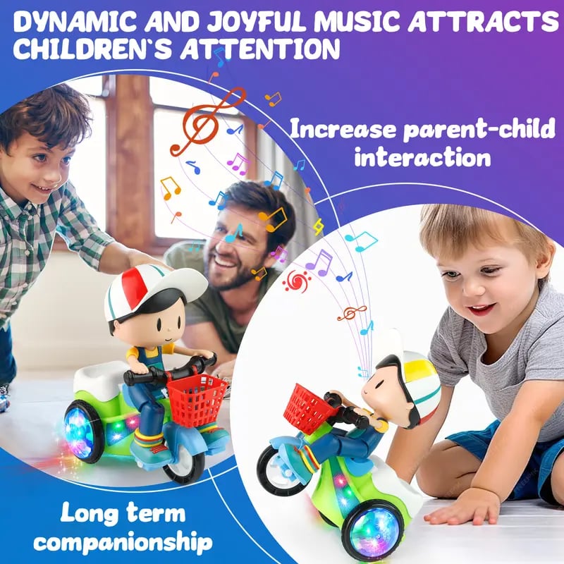 🚲 50% RABATT! 🎁 Akrobatisches Kinder-Dreirad – 360° Drehung, Musik & Lichter – Sicher & langlebig für Kinder 1–4 ✨
