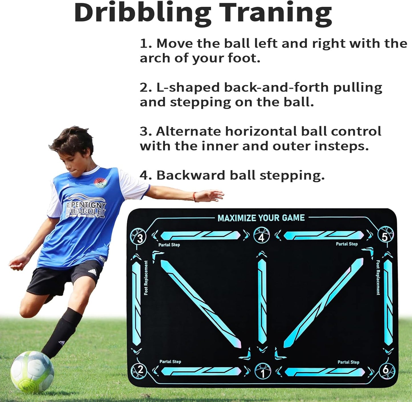 🎅LETZTER TAG DES AUSVERKAUFS 50 % RABATT – ⚽Fußballtrainingsmatte für alle Leistungsstufen, rutschfest und geräuscharm