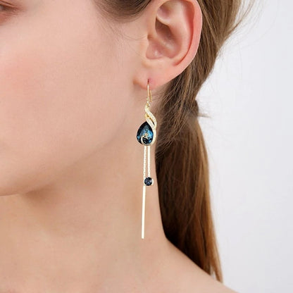 ✨Peacock tassel earrings