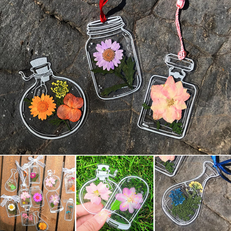 🌸Getrocknete Blumen Lesezeichen Set