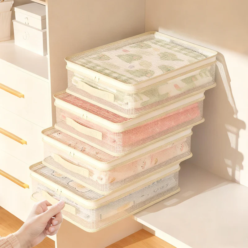 DURCHSICHTIGE SCHRANKORGANIZER - 6-teiliges Set mit Vakuumventil, Spart 80% Platz & Schützt Kleidung vor Staub und Feuchtigkeit 🔒✨