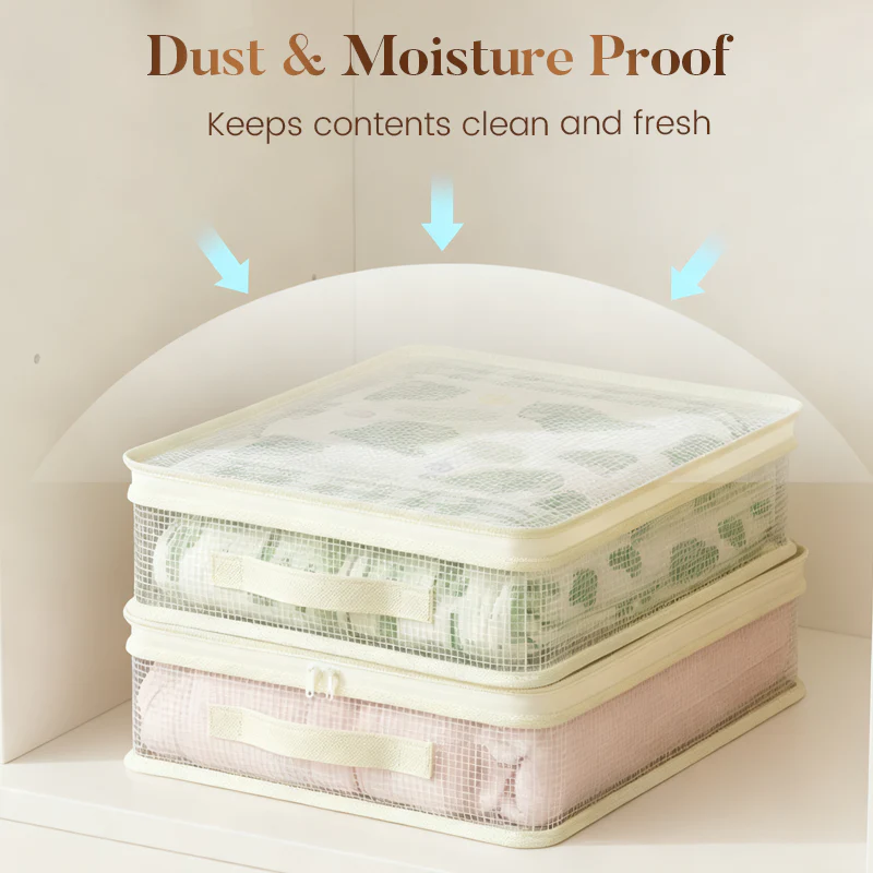 DURCHSICHTIGE SCHRANKORGANIZER - 6-teiliges Set mit Vakuumventil, Spart 80% Platz & Schützt Kleidung vor Staub und Feuchtigkeit 🔒✨