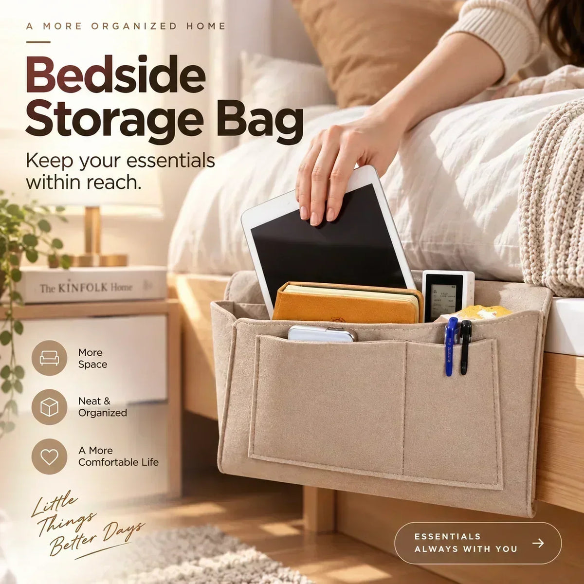 🛒 Filz-Organizer – Extra Fächer, schnelle Montage & Ordnung ✨
