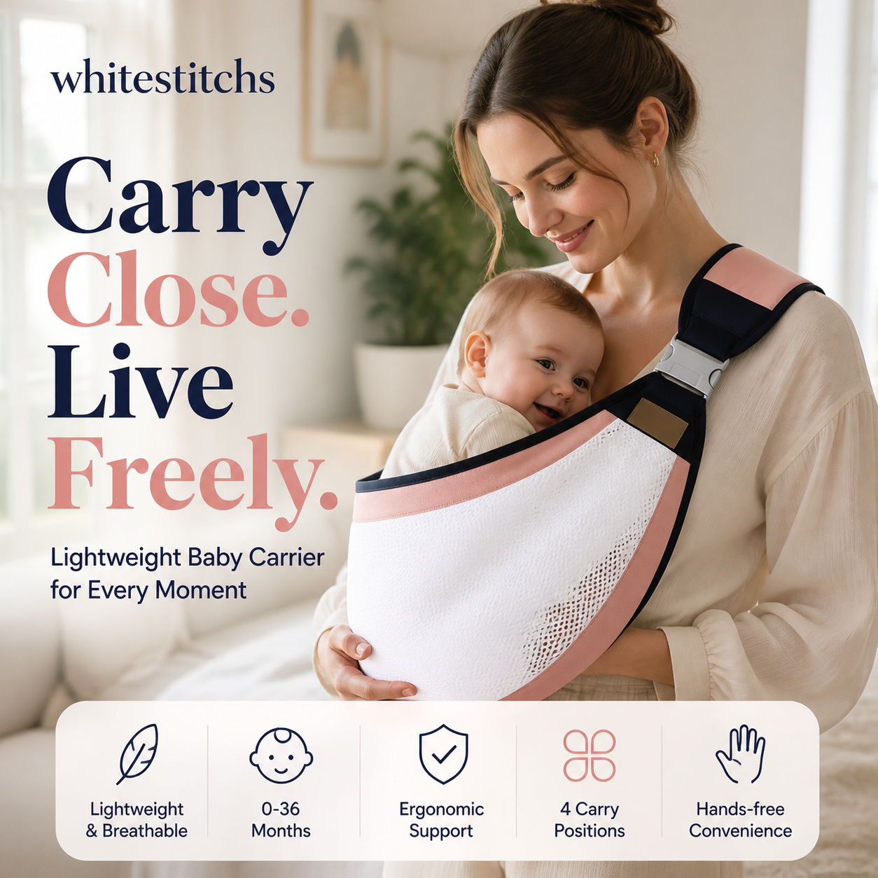 👶💛 JETZT 50 % RABATT! 4-in-1-Trage mit atmungsaktivem Mesh – 0–36 Monate, vorne und hinten – nah am Kind, die Hände frei ✨