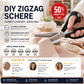 ✂️Jetzt 50 % Rabatt! DIY-Nähschere mit Wellenschliff – Zickzack-Schere, Stoffschneidewerkzeug gegen Ausfransen für Stoff, Papier und Bastelprojekte
