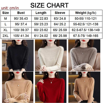 Ideales Geschenk * Anmutiger Pullover mit halbem Rollkragen und Strickpullover für Frauen