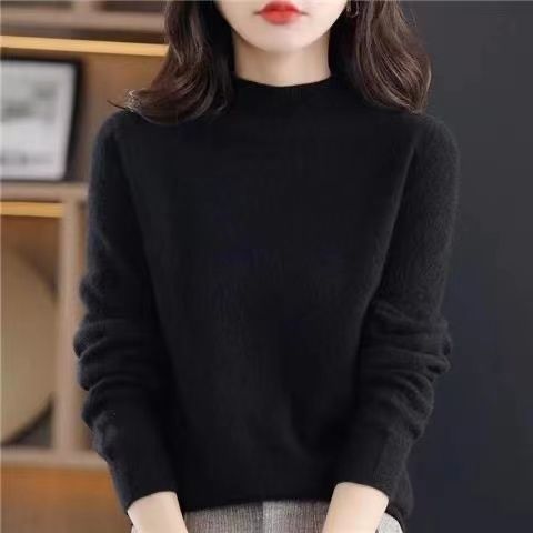 Ideales Geschenk * Anmutiger Pullover mit halbem Rollkragen und Strickpullover für Frauen