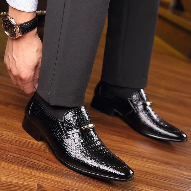 🔥2025 Neue Heiße Verkauf🔥Herrenschuhe aus Leder mit Krokodilmuster