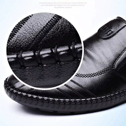 Herren-Schuhe aus weichem Leder, lässige Slipper