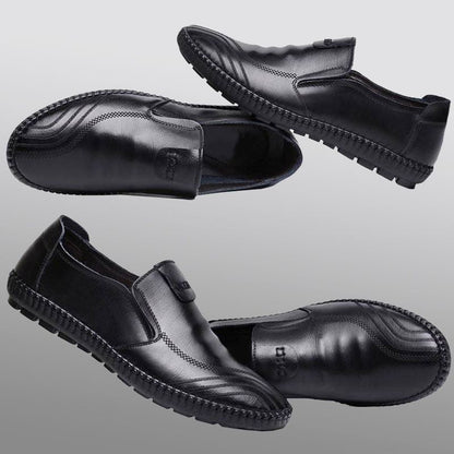 Herren-Schuhe aus weichem Leder, lässige Slipper