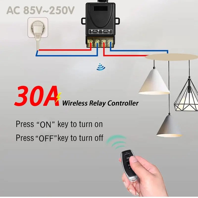 🔌🔥MEHR KAUFEN, MEHR SPAREN🔥✨ Drahtloser Fernbedienungsschalter & Empfänger-Kit - Einfache Installation mit 100m Reichweite für Licht und Elektrogeräte 🏠💡