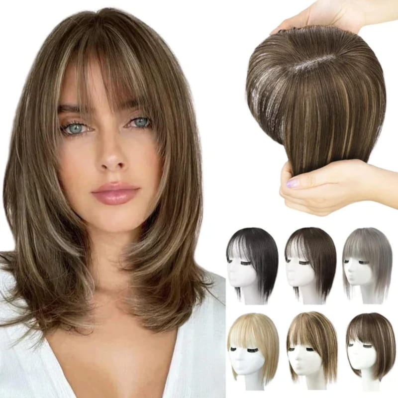 💥LIMITIERTES ANGEBOT-50% RABATT💥 Natürliche Haarteile mit Pony für Damen (100% Echthaar)