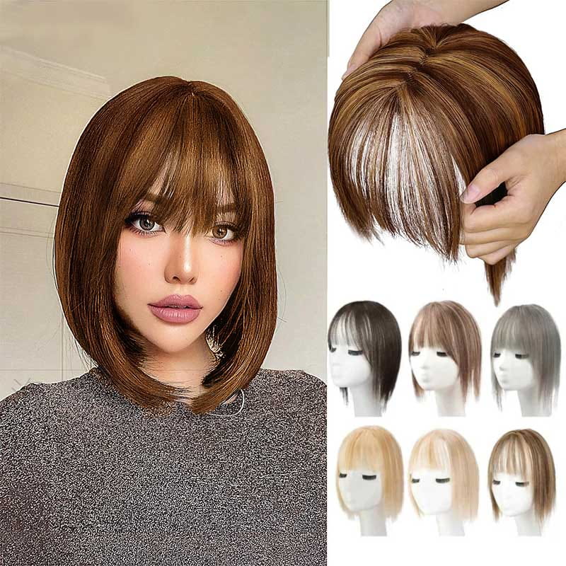 💥LIMITIERTES ANGEBOT-50% RABATT💥 Natürliche Haarteile mit Pony für Damen (100% Echthaar)