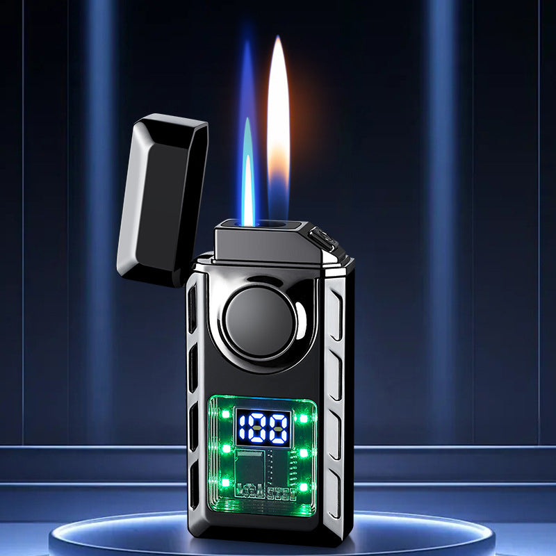 🎁2024 Neu - Multifunktionales Doppelflammen-Feuerzeug mit farbigen Lichtern