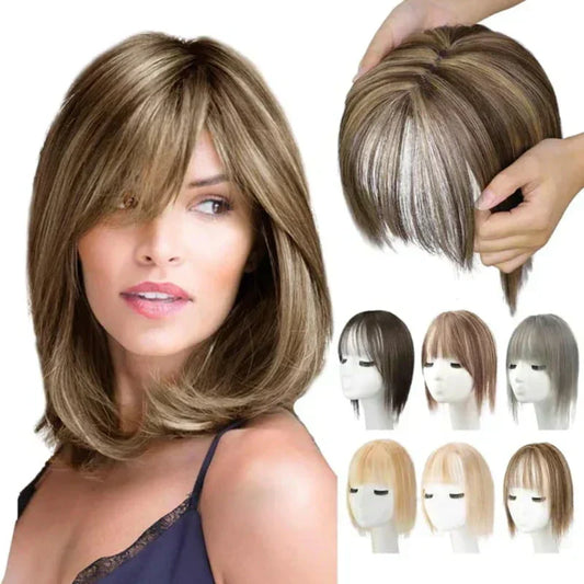💥LIMITIERTES ANGEBOT-50% RABATT💥 Natürliche Haarteile mit Pony für Damen (100% Echthaar)