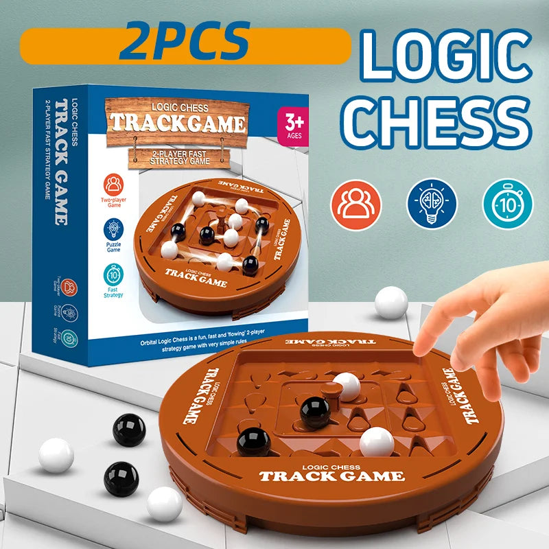 ♟️🌀Logik Schach Track Spielset für 2-4 Spieler, lustige Familien Spieleabend Unterhaltung✨💫
