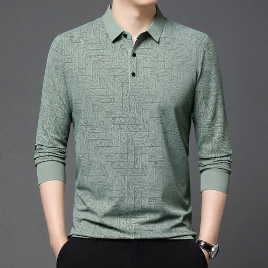 👔Elegantes lässiges langärmeliges T-Shirt mit 3 Knöpfen und Reverskragen für Männer