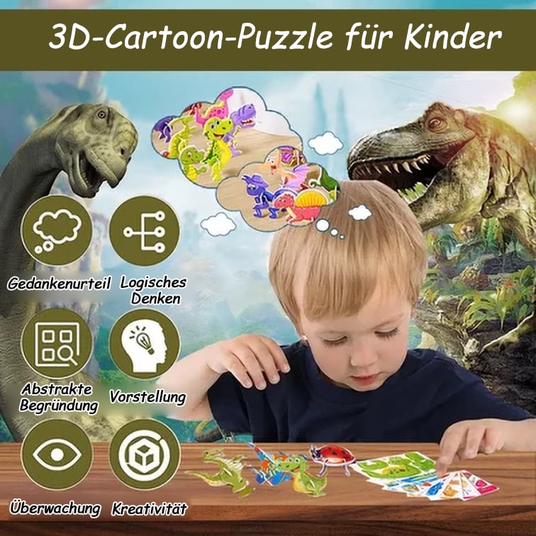 🧩 WEIHNACHTSANGEBOT 50% RABATT! ✨ Erzieherisches 3D-Cartoon-Puzzle - 57-teilig mit leuchtenden Farben für kreatives Lernen bei Kindern 🎨👧