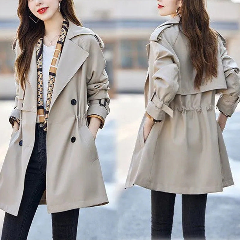 2024 Frühherbst✨Schlanker mittellanger Trenchcoat mit Revers für Damen