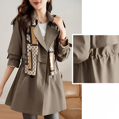 Schlanker mittellanger Trenchcoat mit Revers für Damen