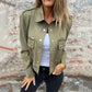 Funktionsjacke aus Wildlederimitat mit Knopfleiste für Damen