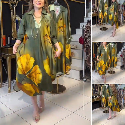 🍁Herbst-Neuankünfte 50% RABATT💃Trendiges, bedrucktes Kleid mit Farbverlauf