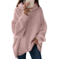 Übergroßer Rollkragenpullover aus einfarbigem Strick für Damen
