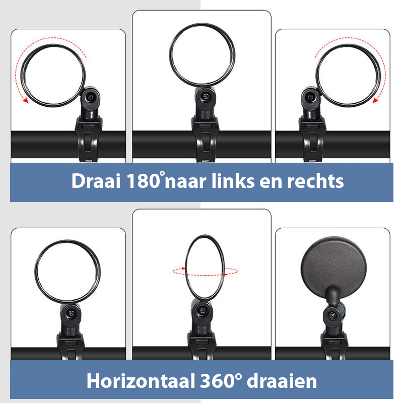 Rearview Mirror™ | Sicherer 360° Rückspiegel für Rad- und Mopedfahrer