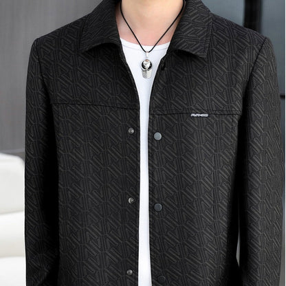 Lässige Button-Down-Reversjacke für Herren mit Schulterpolster