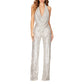 Sexy, glitzernder Neckholder-Jumpsuit für Damen mit schmalem Schnitt