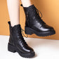 Damen Winterstiefel mit dickem Absatz und warmem Fellfutter