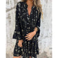 🔥Winter Heißer Verkauf 40% RABATT🔥Damenkleid mit V-Ausschnitt und Print