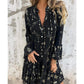 🔥Winter Heißer Verkauf 40% RABATT🔥Damenkleid mit V-Ausschnitt und Print