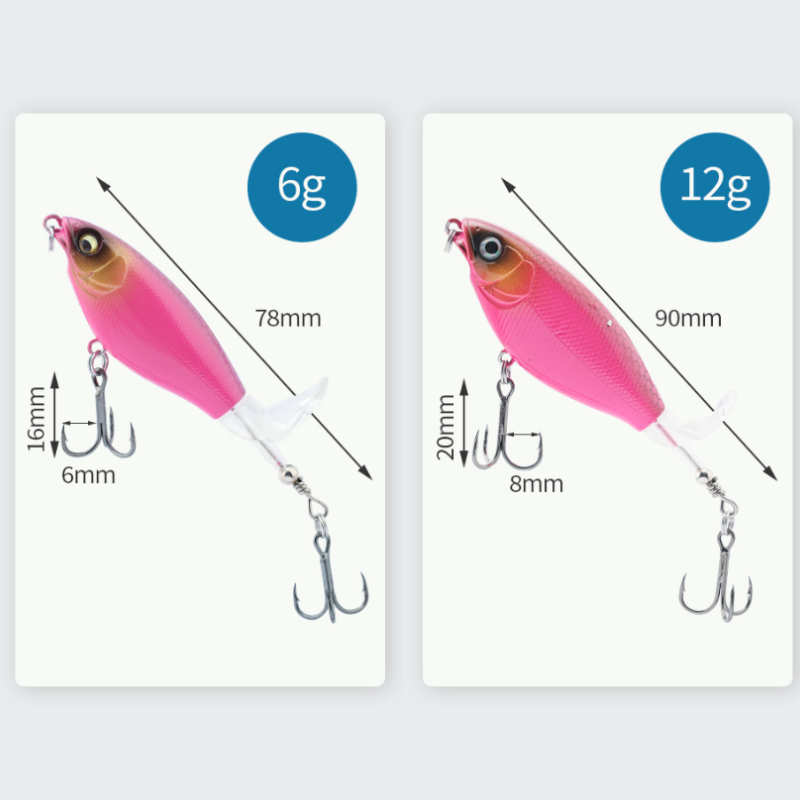 Bionisches Angelköder-Set mit 3 Haken & 360° Propellerblatt