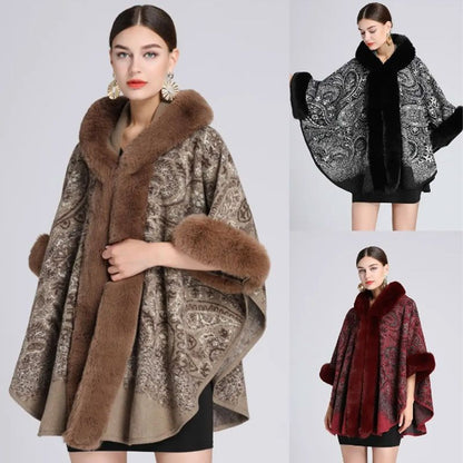 Damen-Oversize-Poncho mit Kapuze für Herbst und Winter