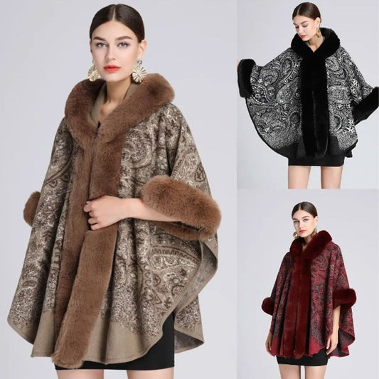 Damen-Oversize-Poncho mit Kapuze für Herbst und Winter