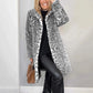 Mittellange Jacke mit Leopardenmuster für Damen